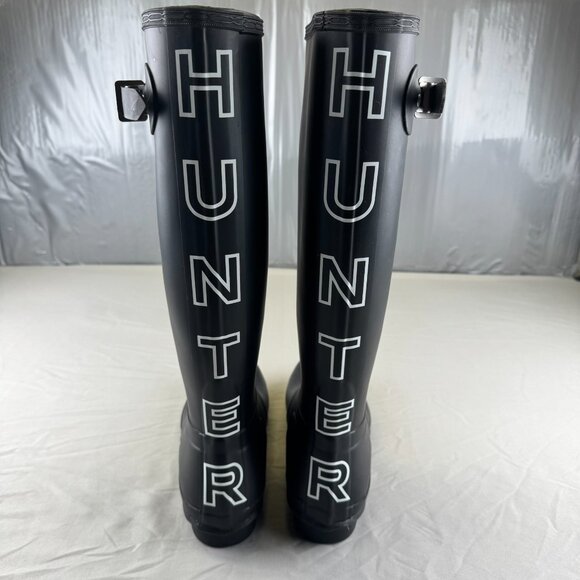 Hunter Original Women's Tall Rain Boots Black Classic Logo Preppy Farm Matte 9 - Picture 3 of 10